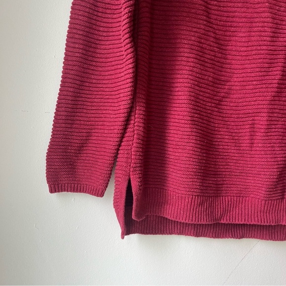 Kenneth Cole Reaction Red Cowl Neck Sweater M | 100% Cotton Cozy Pullover - Picture 9 of 11